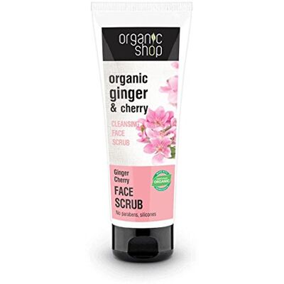 Organic Shop Ginger / Kersen reinigingsscrub, 75 ml Organic Shop Ginger / Kersen reinigingsscrub, 75 ml