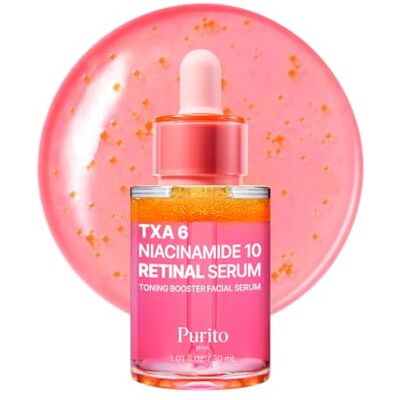 PURITO TXA 6% Niacinamide 10 Retinal Facial Serum voor donkere punten, merken na acne, ongelijke toon en hyperpigmentatie, drievoudige actieve formule 16% voor lichte huid, Koreaanse verzorging, 30 PURITO TXA 6% Niacinamide 10 Retinal Facial Serum voor donkere punten, merken na acne, ongelijke toon en hyperpigmentatie, drievoudige actieve formule 16% voor lichte huid, Koreaanse verzorging, 30