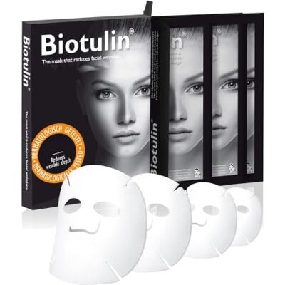 Biotulin Biocellulosemasker (4 x doos) Anti-rimpel hydraterend masker Hyaluronzuur en Spilanthol Anti-aging ingrediënten Biotulin Biocellulosemasker (4 x doos) Anti-rimpel hydraterend masker Hyaluronzuur en Spilanthol Anti-aging ingrediënten
