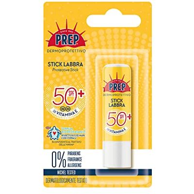 PREP , SPF50 + Zonbeschermingsstift voor oogcontouren, lippen en gevoelige gebieden, uv-B-bescherming, parabenenvrij, 8 ml formaat, 6 verpakkingen PREP , SPF50 + Zonbeschermingsstift voor oogcontouren, lippen en gevoelige gebieden, uv-B-bescherming, parabenenvrij, 8 ml formaat, 6 verpakkingen