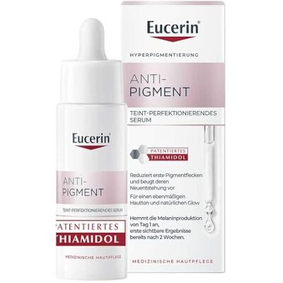 Eucerin Anti-pigmentserum met thiamidol en hyaluronzuur tegen pigmentvlekken, 30 ml oplossing Eucerin Anti-pigmentserum met thiamidol en hyaluronzuur tegen pigmentvlekken, 30 ml oplossing