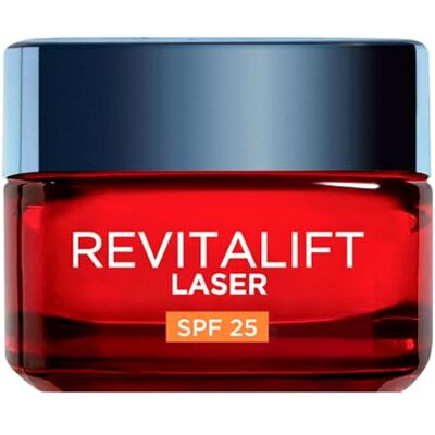 L'Oreal Paris L'Oréal Paris Revitalift Laser dagcrème drievoudige werking anti-aging SPF 25 met pro-retinol hyaluronzuur vitamine C hydrateert en voedt vermindert rimpels 50 ml pot L'Oreal Paris L'Oréal Paris Revitalift Laser dagcrème drievoudige werking anti-aging SPF 25 met pro-retinol hyaluronzuur vitamine C hydrateert en voedt vermindert rimpels 50 ml pot