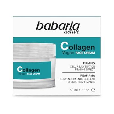 Babaria Collagen Vegan Face Cream, veganistische collageen gezichtscrème, intensieve versteviging met anti-huid- en anti-rimpeleffect, veganistisch, dagelijks gebruik, 50 ml Babaria Collagen Vegan Face Cream, veganistische collageen gezichtscrème, intensieve versteviging met anti-huid- en anti-rimpeleffect, veganistisch, dagelijks gebruik, 50 ml