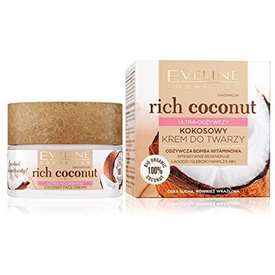 EVELINE COSMETICS Rich Coconut Ultra-voedende Coconut Face Cream, 50 ml EVELINE COSMETICS Rich Coconut Ultra-voedende Coconut Face Cream, 50 ml