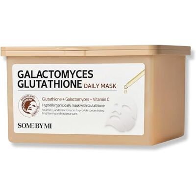 SOME BY MI Galactomyces Glutathione Daily Mask 30 maskers, 11,8 oz Gezichtsmasker met vitamine C hydratatie en verlichting van de huid voor een glas-huideffect Koreaanse huidverzorging SOME BY MI Galactomyces Glutathione Daily Mask 30 maskers, 11,8 oz Gezichtsmasker met vitamine C hydratatie en verlichting van de huid voor een glas-huideffect Koreaanse huidverzorging