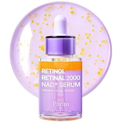 PURITO Retinol anti-aging gezichtsserum 0,1% + retinol 0,1%, voor rimpels, rimpels en strakkere huid, dubbel retinoïde met NAD+, verbetert de elasticiteit en textuur van de huid, Koreaans PURITO Retinol anti-aging gezichtsserum 0,1% + retinol 0,1%, voor rimpels, rimpels en strakkere huid, dubbel retinoïde met NAD+, verbetert de elasticiteit en textuur van de huid, Koreaans