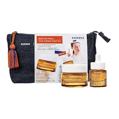KORRES Black Pine Primus Youth Activator Expert Duo Anti-aging set bestaande uit 40 ml dagcrème en 15 ml booster voor meer spankracht en minder rimpels, veganistisch KORRES Black Pine Primus Youth Activator Expert Duo Anti-aging set bestaande uit 40 ml dagcrème en 15 ml booster voor meer spankracht en minder rimpels, veganistisch