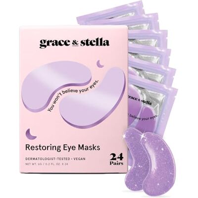grace & stella Occhi Patch (24 Paia, Viola) – Maschera Occhiaie e Borse Natural – Riduce Gonfiori e Rughe – Maschera Occhi in Vegan Gel Non Testata Sugli Animali – Eye Patch by Grace&Stella grace & stella Occhi Patch (24 Paia, Viola) – Maschera Occhiaie e Borse Natural – Riduce Gonfiori e Rughe – Maschera Occhi in Vegan Gel Non Testata Sugli Animali – Eye Patch by Grace&Stella