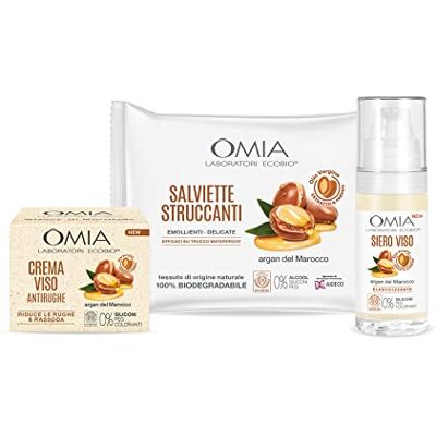 Omia , Routineset, gezichtsverzorging met vochtinbrengende gezichtscrème, gezichtsserum en gezichtsdoekjes met Marokkaanse argan voor de droge huid, anti-rimpel huidverzorgingsset exclusief Amazon Omia , Routineset, gezichtsverzorging met vochtinbrengende gezichtscrème, gezichtsserum en gezichtsdoekjes met Marokkaanse argan voor de droge huid, anti-rimpel huidverzorgingsset exclusief Amazon