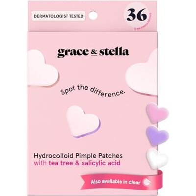 grace & stella 36 stuks puistjespleisters voor gezicht, hydrocolloïden, dermatologisch getest, veganistisch, hartvorm grace & stella 36 stuks puistjespleisters voor gezicht, hydrocolloïden, dermatologisch getest, veganistisch, hartvorm
