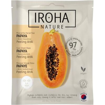 IROHA NATURE Iroha Papaya Peeling AHA gezichtsmasker, 1 stuk IROHA NATURE Iroha Papaya Peeling AHA gezichtsmasker, 1 stuk