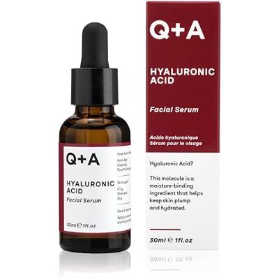 Q+A hyaluronzuur gezichtsserum. Hydrateert, voedt en maakt de huid voller. Geschikt voor veganisten, geurvrij. 30 ml/1 fl.oz. Q+A hyaluronzuur gezichtsserum. Hydrateert, voedt en maakt de huid voller. Geschikt voor veganisten, geurvrij. 30 ml/1 fl.oz.
