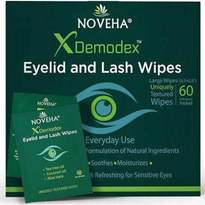 NOVEHA Demodex 60 extra sterke reinigingsdoekjes voor oogleden en wimpers NOVEHA Demodex 60 extra sterke reinigingsdoekjes voor oogleden en wimpers