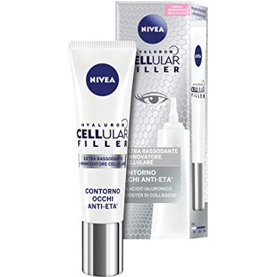 NIVEA CELLULAR EXPERT FILLER oog- en lippen, anti-aging, 15 ml, verstevigende oog- en lipcontourcrème, anti-rimpel oogcontour en lipvulling met hyaluronzuur NIVEA CELLULAR EXPERT FILLER oog- en lippen, anti-aging, 15 ml, verstevigende oog- en lipcontourcrème, anti-rimpel oogcontour en lipvulling met hyaluronzuur