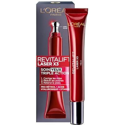 L'Oreal Paris L'Oréal Paris Triple Action Anti-Aging Oogverzorging – Anti-Rimpel & Multi-Correctie – met hyaluronzuur & Pro-Xylane – voor alle huidtypes – Revitalift Laser X3 – 15 ml L'Oreal Paris L'Oréal Paris Triple Action Anti-Aging Oogverzorging – Anti-Rimpel & Multi-Correctie – met hyaluronzuur & Pro-Xylane – voor alle huidtypes – Revitalift Laser X3 – 15 ml
