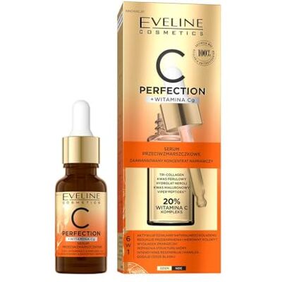 EVELINE COSMETICS C-Perfection Anti-aging serum met 20% vitamine C en ferulazuur, maakt rimpels glad, gelijkmatige teint, intensieve hydratatie EVELINE COSMETICS C-Perfection Anti-aging serum met 20% vitamine C en ferulazuur, maakt rimpels glad, gelijkmatige teint, intensieve hydratatie