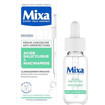 Mixa Geconcentreerd anti-imperfectieserum tegen onzuiverheden, voor huid met oneffenheden, verrijkt met salicylzuur en niacinamide, 30 ml Mixa Geconcentreerd anti-imperfectieserum tegen onzuiverheden, voor huid met oneffenheden, verrijkt met salicylzuur en niacinamide, 30 ml