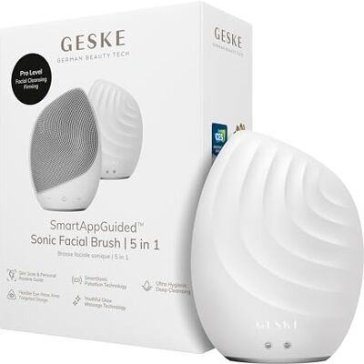 GESKE SmartAppGuided™ 5-in-1 gezichtsborstel, elektrische gezichtsreinigingsborstel, zachte siliconen borstel, professionele gezichtsreiniging, gezichtsreinigingsapparaat, gezichtsmassageapparaat GESKE SmartAppGuided™ 5-in-1 gezichtsborstel, elektrische gezichtsreinigingsborstel, zachte siliconen borstel, professionele gezichtsreiniging, gezichtsreinigingsapparaat, gezichtsmassageapparaat