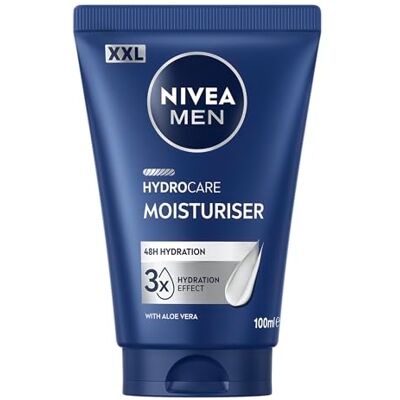 NIVEA MEN Hydraterende gezichtscrème voor dagelijks gebruik Onmiddellijke hydratatie en 48H Hydrocare XXL-formaat Aloë Vera & Pro-Vitamin B5-3 Hydraterende Effecten Niet vettig, niet plakkerig 100 ml NIVEA MEN Hydraterende gezichtscrème voor dagelijks gebruik Onmiddellijke hydratatie en 48H Hydrocare XXL-formaat Aloë Vera & Pro-Vitamin B5-3 Hydraterende Effecten Niet vettig, niet plakkerig 100 ml