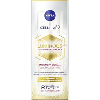 NIVEA LUMINOUS630 Intensief serum tegen pigmentvlekken, 30 ml Gezichtsserum met thiamidol en hyaluronzuur voor een gelijkmatigere en stralende teint, anti-pigment NIVEA LUMINOUS630 Intensief serum tegen pigmentvlekken, 30 ml Gezichtsserum met thiamidol en hyaluronzuur voor een gelijkmatigere en stralende teint, anti-pigment