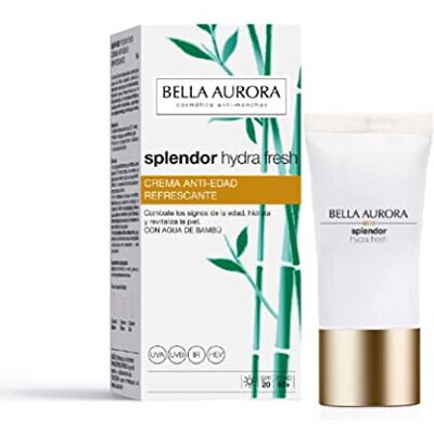 BELLA AURORA Splendor Hydra Fresh 50 ml, verfrissende gezichtscrème, 24 uur hydraterend, anti-rimpel, SPF20-bescherming, voor vochtarme huid, frisheid en comfort met bamboewater BELLA AURORA Splendor Hydra Fresh 50 ml, verfrissende gezichtscrème, 24 uur hydraterend, anti-rimpel, SPF20-bescherming, voor vochtarme huid, frisheid en comfort met bamboewater