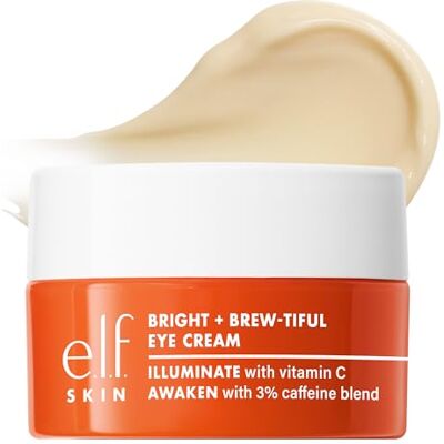 e.l.f. SKIN Bright + Brew-tiful oogcrème, helpt de ogen te verlichten, donkere kringen en wallen onder de ogen te verminderen, veganistisch en gecertificeerd dierproefvrij e.l.f. SKIN Bright + Brew-tiful oogcrème, helpt de ogen te verlichten, donkere kringen en wallen onder de ogen te verminderen, veganistisch en gecertificeerd dierproefvrij