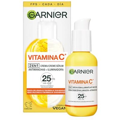 Garnier , 2-in-1 gezichtsserum met 20% vitamine C en SPF25, vetvrij, klinisch getest, 50 ml Garnier , 2-in-1 gezichtsserum met 20% vitamine C en SPF25, vetvrij, klinisch getest, 50 ml