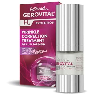 GEROVITAL Anti-rimpelserum voor de ogen, lippen, voorhoofd met hyaluronzuur en vitamine A en E, vermindert diepe rimpels, verbetert de elasticiteit van de huid, 15 ml, H3 Evolution GEROVITAL Anti-rimpelserum voor de ogen, lippen, voorhoofd met hyaluronzuur en vitamine A en E, vermindert diepe rimpels, verbetert de elasticiteit van de huid, 15 ml, H3 Evolution