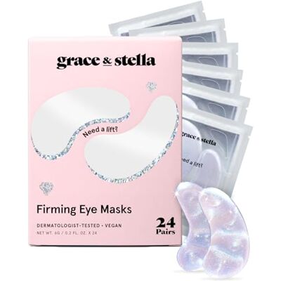 grace & stella 24 paar oogpads tegen donkere kringen en zwellingen, met peptiden en rijstextract grace & stella 24 paar oogpads tegen donkere kringen en zwellingen, met peptiden en rijstextract
