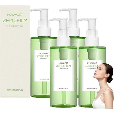 Raevior Mugwort Zero Film Cleansing Oil, Purifying Oil Cleaner, Natural Facial Oils Cleanser, Deep Cleansing Oils for Face, Moisturizing Oi/L Cleanser, Daily Makeup Blackhead Removal No Pores Clogging (4 Raevior Mugwort Zero Film Cleansing Oil, Purifying Oil Cleaner, Natural Facial Oils Cleanser, Deep Cleansing Oils for Face, Moisturizing Oi/L Cleanser, Daily Makeup Blackhead Removal No Pores Clogging (4