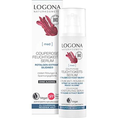 LOGONA Naturkosmetik Couperose hydraterend serum, biedt extra vocht voor de huid die gevoelig is voor couperose of rosacea, bij roodheid, met de exclusieve werkzame stof SILIDINE®, veganistisch, 30 ml LOGONA Naturkosmetik Couperose hydraterend serum, biedt extra vocht voor de huid die gevoelig is voor couperose of rosacea, bij roodheid, met de exclusieve werkzame stof SILIDINE®, veganistisch, 30 ml