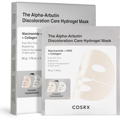 COSRX The Alpha Arbutin Diskleuring Care Hydrogel Mask Set van 3 Collageen Gezichtsmasker Essentiële Reismasker Overnight Koreaanse Skincare COSRX The Alpha Arbutin Diskleuring Care Hydrogel Mask Set van 3 Collageen Gezichtsmasker Essentiële Reismasker Overnight Koreaanse Skincare