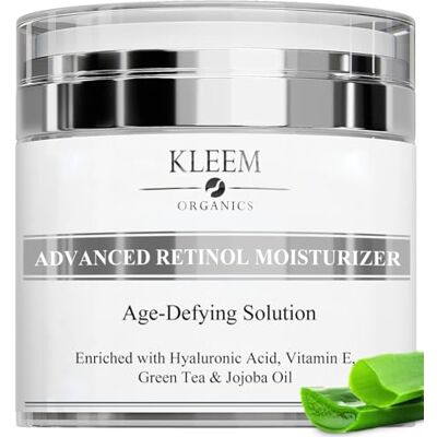 Kleem Organics Retinol Gezicht Crème met Hyaluronzuur & Vitamine E Anti Aging Crème tegen Rimpels en Ouderdomsvlekken voor Dag & Nacht Beter dan alle Anti Rimpel Serums & Moisturizers voor Gezicht Vrouwen Kleem Organics Retinol Gezicht Crème met Hyaluronzuur & Vitamine E Anti Aging Crème tegen Rimpels en Ouderdomsvlekken voor Dag & Nacht Beter dan alle Anti Rimpel Serums & Moisturizers voor Gezicht Vrouwen