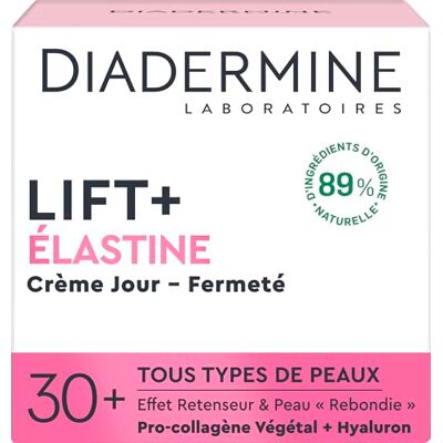Diadermine Lift+ Elastine Gezichtsdagcrème Anti-rimpelverzorging Plantaardige pro-collageen en actieve soja 89% ingrediënten van natuurlijke oorsprong Anti-aging verzorging 50 ml pot Diadermine Lift+ Elastine Gezichtsdagcrème Anti-rimpelverzorging Plantaardige pro-collageen en actieve soja 89% ingrediënten van natuurlijke oorsprong Anti-aging verzorging 50 ml pot