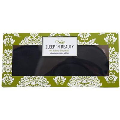 Climsom Nachtmasker van 100% zijde, Sleep'n Beauty, zwart, verstelbaar elastiek, Oeko-Tex, voor zachtheid voor je ogen Climsom Nachtmasker van 100% zijde, Sleep'n Beauty, zwart, verstelbaar elastiek, Oeko-Tex, voor zachtheid voor je ogen