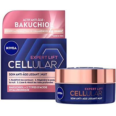 NIVEA Cellular Expert Lift – gezichtsverzorging tegen veroudering – nachtcrème – glad en vermindert rimpels – collageen booster – hyaluronzuur en natuurlijk bakuchiol – alle huidtypes – 50 ml NIVEA Cellular Expert Lift – gezichtsverzorging tegen veroudering – nachtcrème – glad en vermindert rimpels – collageen booster – hyaluronzuur en natuurlijk bakuchiol – alle huidtypes – 50 ml