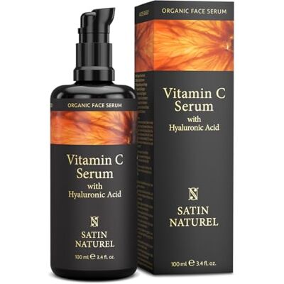 Satin Naturel Biologisch Vitamine C-serum 100 ml Hydraterend & Verhelderend Gezichtsserum Anti-Vlek & Anti-Aging Hyaluronzuur Veganistische Gezichtsverzorging met Aloë Vera Verjongende Huid en Natuurlijke Glow Satin Naturel Biologisch Vitamine C-serum 100 ml Hydraterend & Verhelderend Gezichtsserum Anti-Vlek & Anti-Aging Hyaluronzuur Veganistische Gezichtsverzorging met Aloë Vera Verjongende Huid en Natuurlijke Glow