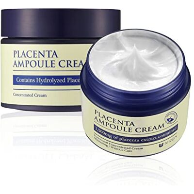 MIZON PLACENTA AMPOULE CREAM (50 ml) Koreaanse huidverzorging revitaliserende crème met placenta voor betere huidelasticiteit en gladde huidtextuur MIZON PLACENTA AMPOULE CREAM (50 ml) Koreaanse huidverzorging revitaliserende crème met placenta voor betere huidelasticiteit en gladde huidtextuur