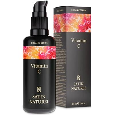 Satin Naturel Biologisch Vitamine C-serum, 100 ml, tegen bruine vlekken en hydraterend, antioxidant voller gezichtsserum met hyaluronzuur, gezichtsverzorging, glanzend en gelijkmatig Satin Naturel Biologisch Vitamine C-serum, 100 ml, tegen bruine vlekken en hydraterend, antioxidant voller gezichtsserum met hyaluronzuur, gezichtsverzorging, glanzend en gelijkmatig