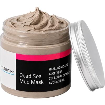 YEOUTH Dode Zee moddermasker met hyaluronzuur en avocado-olie, masker voor een gladdere, stralendere huid, huidverzorgingsmasker, 240 ml YEOUTH Dode Zee moddermasker met hyaluronzuur en avocado-olie, masker voor een gladdere, stralendere huid, huidverzorgingsmasker, 240 ml