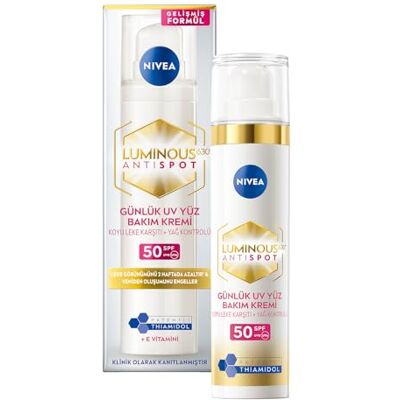NIVEA Cellular Luminous 630 Anti-vlek dagcrème met drievoudige bescherming SPF 50-40 ml Dagcrème voor vrouwen Anti-onzuiverheden Vochtinbrengende crème voor een stralende huid NIVEA Cellular Luminous 630 Anti-vlek dagcrème met drievoudige bescherming SPF 50-40 ml Dagcrème voor vrouwen Anti-onzuiverheden Vochtinbrengende crème voor een stralende huid