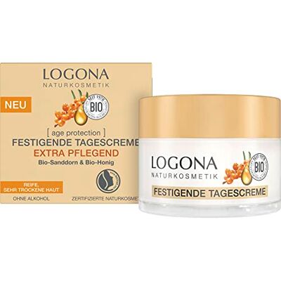 LOGONA Naturkosmetik Anti-aging gezichtscrème voor rijpe en zeer droge huid, extra voedende dagcrème met biologische duindoorn en biologische honing, verouderingsbescherming, 50 ml LOGONA Naturkosmetik Anti-aging gezichtscrème voor rijpe en zeer droge huid, extra voedende dagcrème met biologische duindoorn en biologische honing, verouderingsbescherming, 50 ml