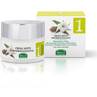 Helan , Lijn Visage 1, nachtcrème voor dames, gemengde huid, laat gezicht en hals zacht en zijdeachtig, met vitamine B5 en E, shea-olie, zoete amandelen, katoen, abrikoos, 50 ml Made in Italy Helan , Lijn Visage 1, nachtcrème voor dames, gemengde huid, laat gezicht en hals zacht en zijdeachtig, met vitamine B5 en E, shea-olie, zoete amandelen, katoen, abrikoos, 50 ml Made in Italy