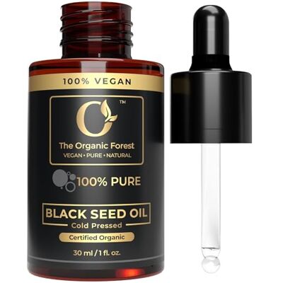 The Organic Forest – VEGAN . PURE . NATURAL USDA Organic Black Seed Oil Cold Pressed Liquid for Skin & Hair Care Natuurlijke gezichtsolie met zwarte komijnzaad Pure, hoogwaardige biologische zwarte zaadolie 100% organisch, 1 ml The Organic Forest – VEGAN . PURE . NATURAL USDA Organic Black Seed Oil Cold Pressed Liquid for Skin & Hair Care Natuurlijke gezichtsolie met zwarte komijnzaad Pure, hoogwaardige biologische zwarte zaadolie 100% organisch, 1 ml