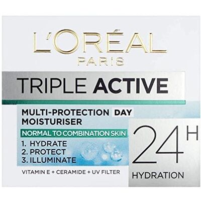 L'Oreal Paris L'Oreal Triple Active Day van Triple Active Moisturiser (Normaal/Combinatie Skin), 50 ml L'Oreal Paris L'Oreal Triple Active Day van Triple Active Moisturiser (Normaal/Combinatie Skin), 50 ml