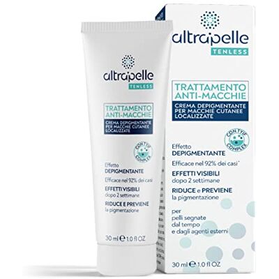 ALTRAPELLE Anti-vlekkencrème behandeling gezicht handen hals en decolleté met azeloglycine ® 30 ml voorkomt en vermindert donkere vlekken gemaakt in Italië ALTRAPELLE Anti-vlekkencrème behandeling gezicht handen hals en decolleté met azeloglycine ® 30 ml voorkomt en vermindert donkere vlekken gemaakt in Italië