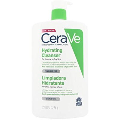 CeraVe Lotion nettoyante hydratante pour le visage et le corps Nettoie en douceur sans mousse Pour peaux normales à sèches Avec hyaluronique et 3 céramides essentiels 1 l CeraVe Lotion nettoyante hydratante pour le visage et le corps Nettoie en douceur sans mousse Pour peaux normales à sèches Avec hyaluronique et 3 céramides essentiels 1 l