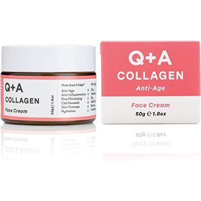 Q+A collageen gezichtscrème. Vegetarische collageencrème van zeewier ter bestrijding van tekenen van veroudering. 50 g Q+A collageen gezichtscrème. Vegetarische collageencrème van zeewier ter bestrijding van tekenen van veroudering. 50 g
