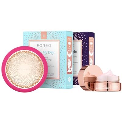 FOREO UFO 3 vochtinbrengende crème + 14 maskers + nachtmasker fuchsia FOREO UFO 3 vochtinbrengende crème + 14 maskers + nachtmasker fuchsia