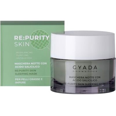 GYADA COSMETICS , Re:Purityskin Notte masker met salicylzuur, lenictive, voor vettig haar, onzuiverheid, mix en acne, vermindert overtollig sebo, formule op basis van hyaluronzuur, 50 ml GYADA COSMETICS , Re:Purityskin Notte masker met salicylzuur, lenictive, voor vettig haar, onzuiverheid, mix en acne, vermindert overtollig sebo, formule op basis van hyaluronzuur, 50 ml
